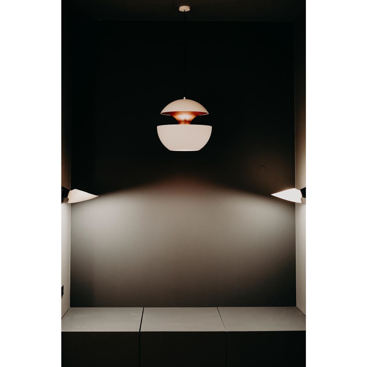 Taklampe Sort & Kobber Ø17,5 cm