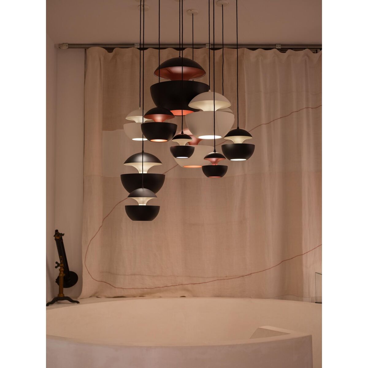 Taklampe Sort & Kobber Ø17,5 cm
