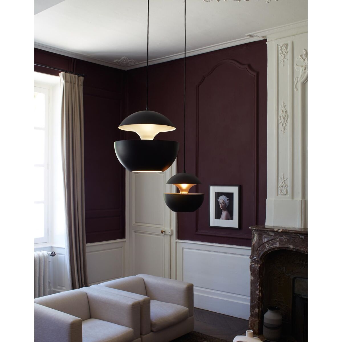 Taklampe Sort & Kobber Ø17,5 cm