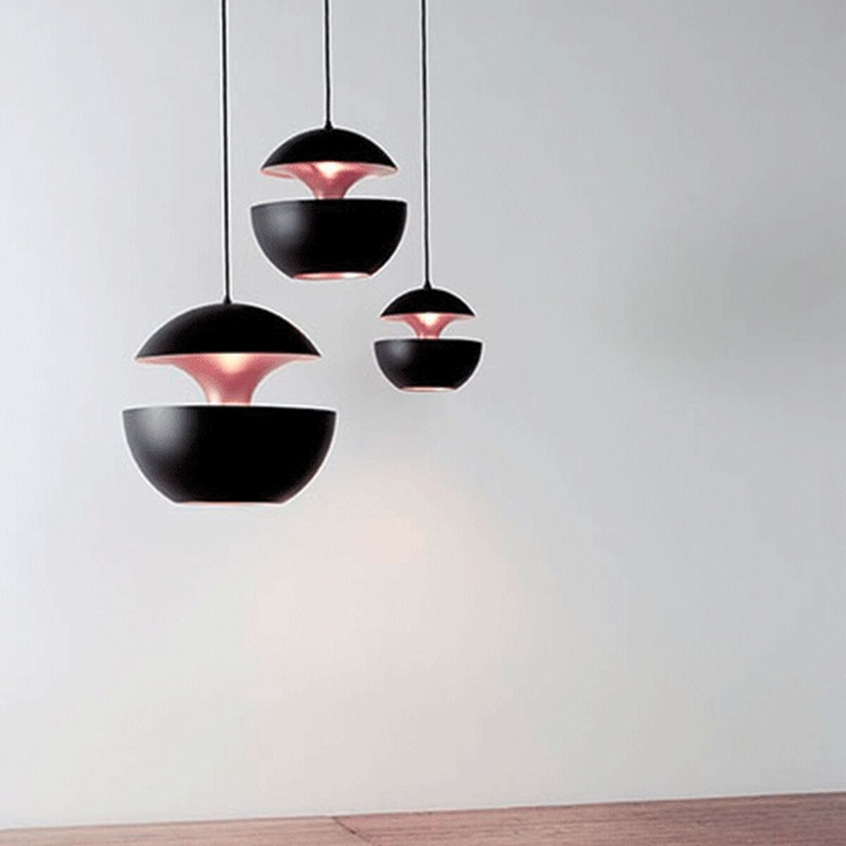 Lampadario Nero/Rame 35 cm