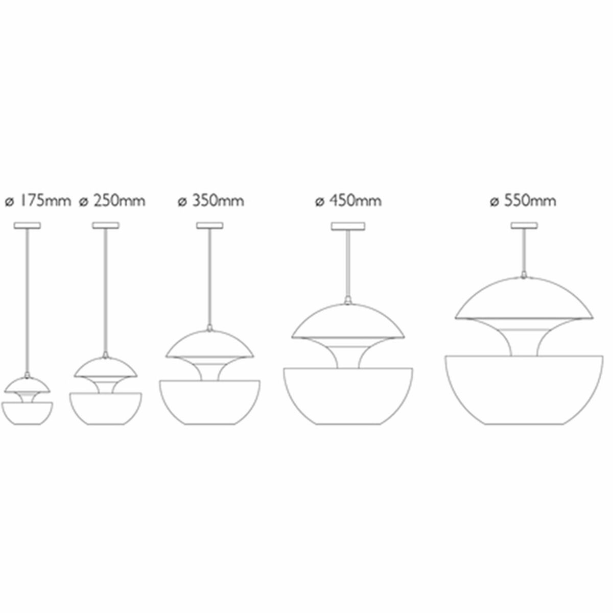 Lampadario Nero/Rame 35 cm