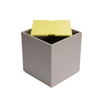 Vault Side Table/Storage Box Gray/ Yellow