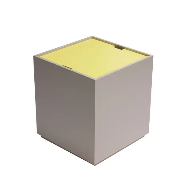 Vault Side Table/Storage Box Gray/ Yellow
