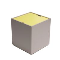 Vault Side Table/Storage Box Gray/ Yellow