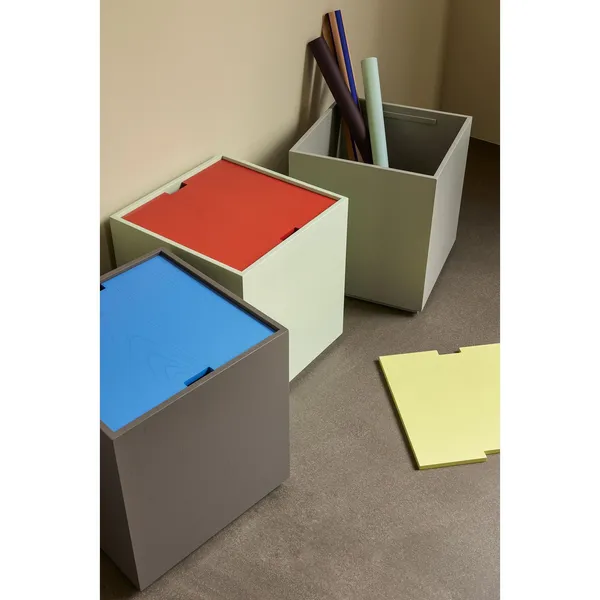Vault Side table/Storage Box Brown/ Blue