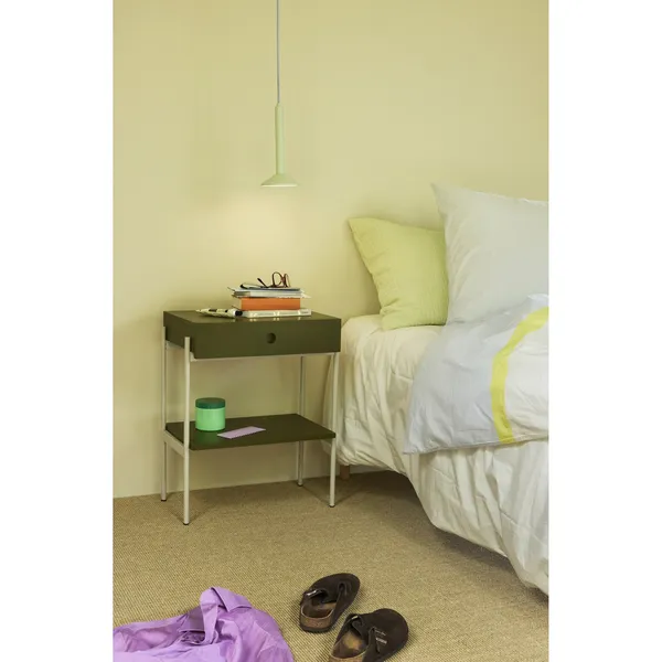 Noir Bedside Table Green/ Off White