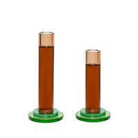 Comet Candlestick Set of 2 Amber