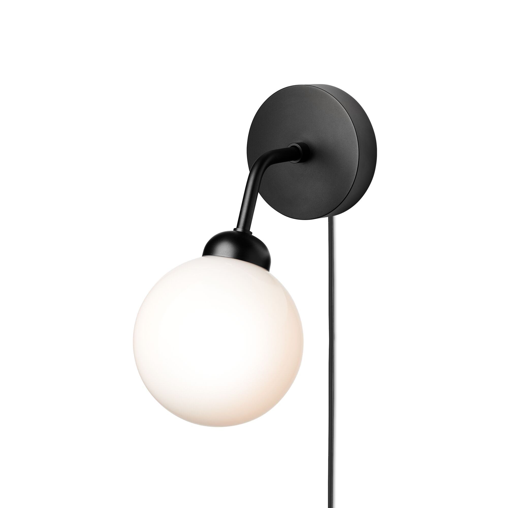 Apiales V&auml;gglampa Satinsvart Med Sladd