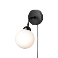 Apiales Wandleuchte Satinschwarz Mit Kabel