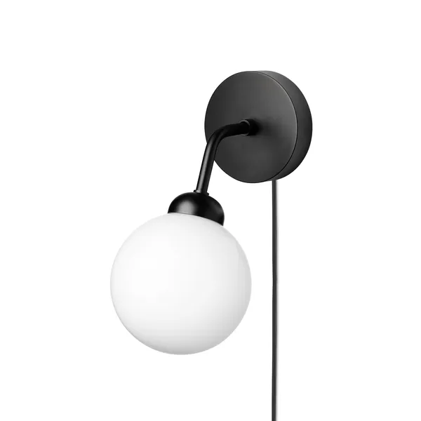 Apiales Wandleuchte Satinschwarz Mit Kabel