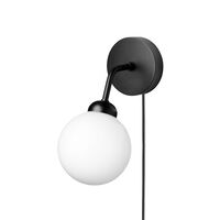Apiales Wandleuchte Satinschwarz Mit Kabel