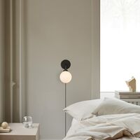 Apiales Wandleuchte Satinschwarz Mit Kabel