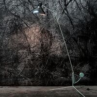 Mantis BS1 B Gray- Green and Black Floor Lamp Round Base