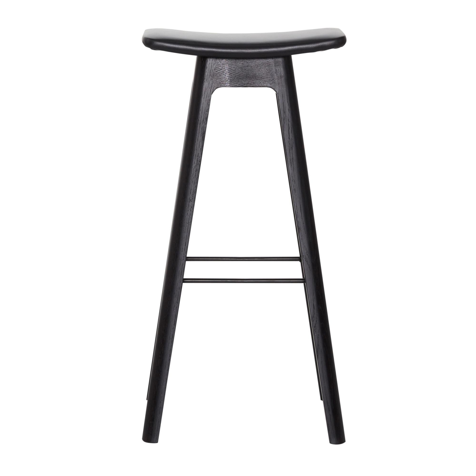 HC1 Tabouret de Bar 80 cm Noir/Cuir