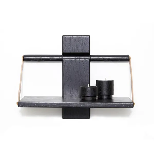 Shelf Wood Wall Small Black