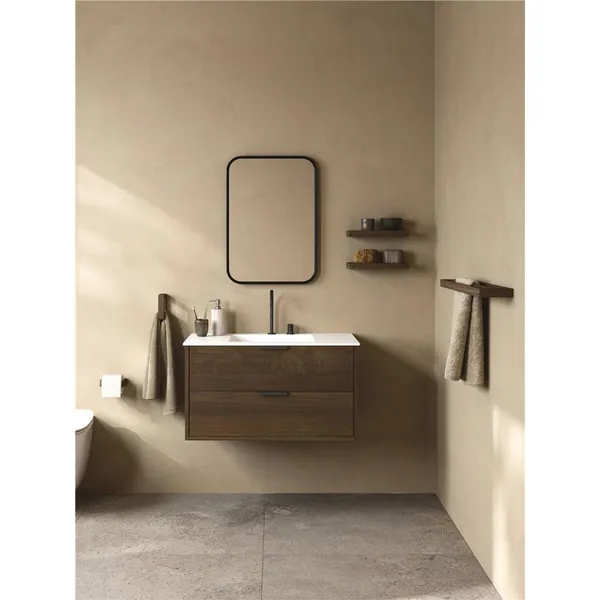 WC-Garderobe für Hand, Leder, Doppelt, Dunkle Esche