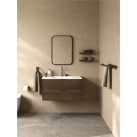 WC-Garderobe für Hand, Leder, Doppelt, Dunkle Esche