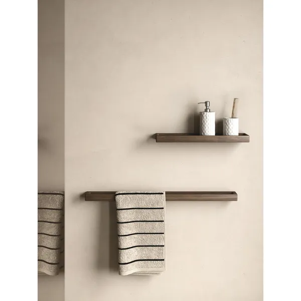 WC-Garderobe für Hand, Leder, Doppelt, Dunkle Esche