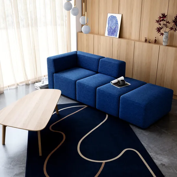 Flow Carpet 200cm Blue