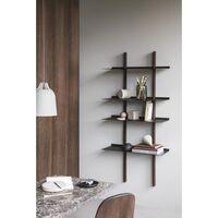 Please Wait to be Seated Smile Shelf Bracket Long Smoked Oak