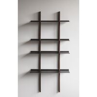 Please Wait to be Seated Smile Shelf Bracket Long Smoked Oak