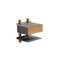 Please Wait to be Seated Smile Bedside Table With Shelf Oak/ Gray