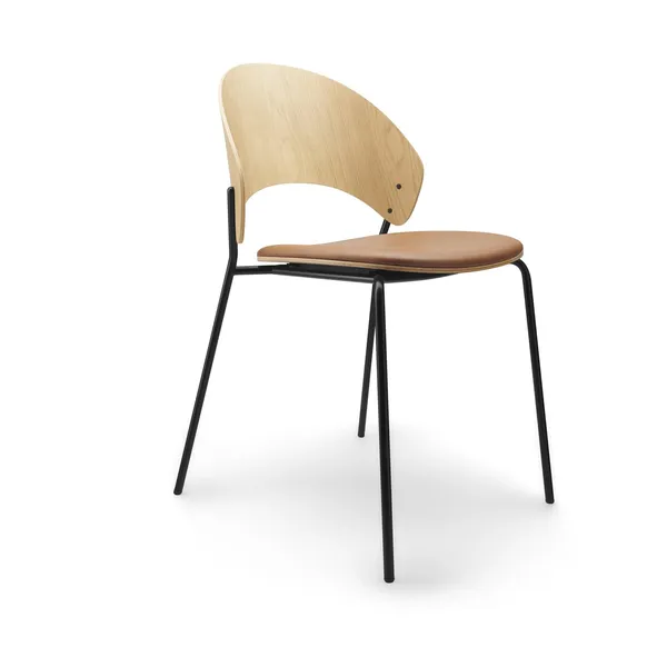 Eva Solo Dosina Dining Chair Upholstered Seat Oak/Cognac/ Black