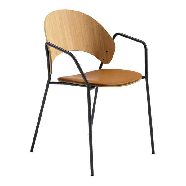 Eva Solo Dosina Dining Chair With Armrests And Upholstered Oak/Cognac