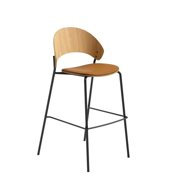 Eva Solo Dosina Barstool 65 cm Upholstered Oak/Cognac