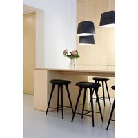 High Stool Bar Stool Black Black Oak 74cm