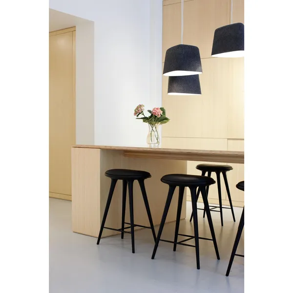 High Stool Bar Stool Black Black Oak 74cm