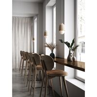 The High Stool Barstool w. Back Matt Lacquered Oak 74 cm