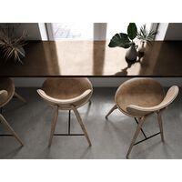 The High Stool Barstool w. Back Matt Lacquered Oak 74 cm