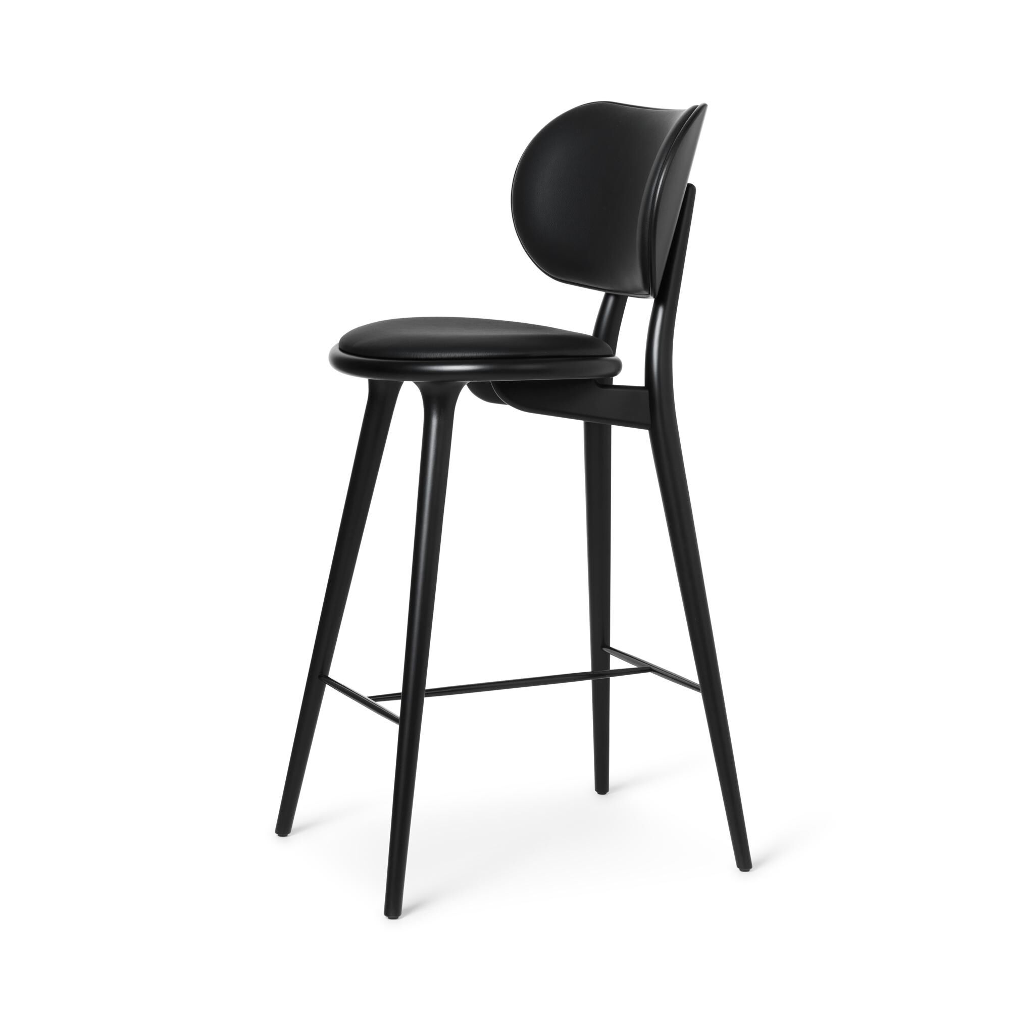 The High Stool Barstol med Ryg Sort Bøg 74 cm
