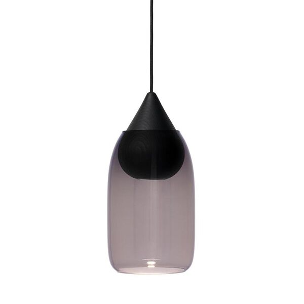 Liuku Hanglamp Druppel Zwart Lindehout/paars