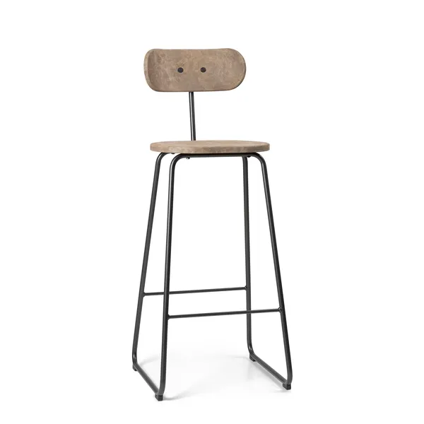 Earth Bar Stool With Backrest 74 cm Coffee Light