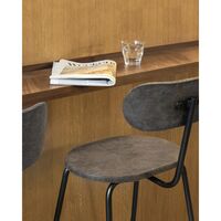 Earth Bar Stool With Backrest 74 cm Coffee Light