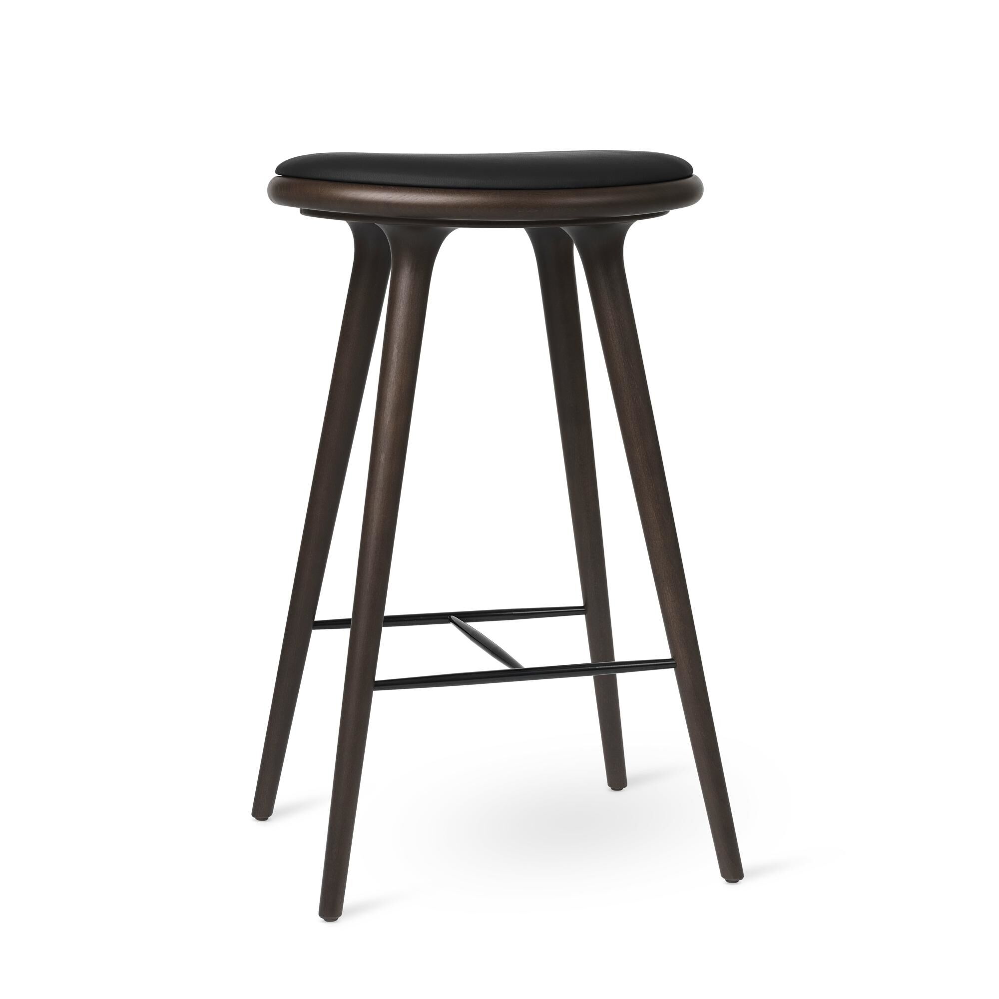 Tabouret de Bar , Hêtre Teinté Foncé, 74 cm
