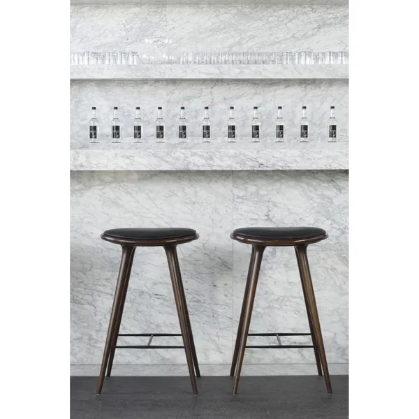 High Stool Bar Stool Dark Stained Beech 74cm
