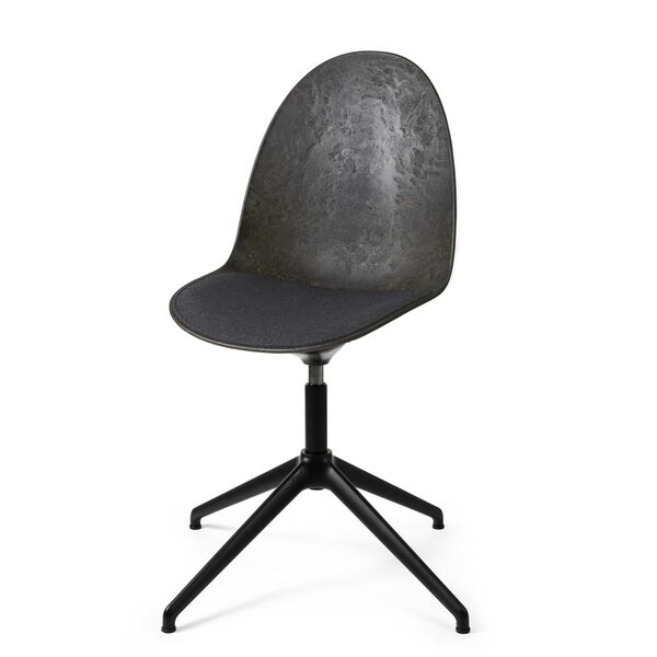 Chaise de Salle à Manger Pivotante Eternity Base Noir M. Assise Rembourrée 198 Gris