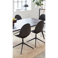 Eternity Swivel Spisebordsstol Sort Base M. Polstret Sæde 218 Beige