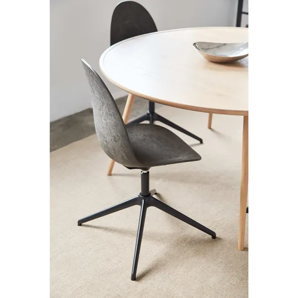 Eternity Svingbar Spisestol Sort Base Med Polstret Sete 378 Rust
