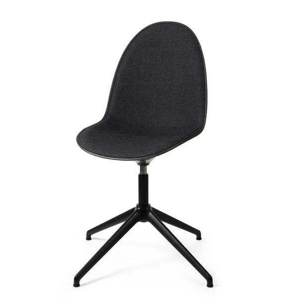 Eternity Swivel Dining Chair Black Base & Upholstered 198 Gray