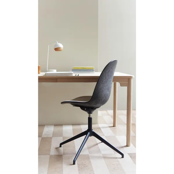 Eternity Swivel Dining Chair Black Base & Upholstered 198 Gray