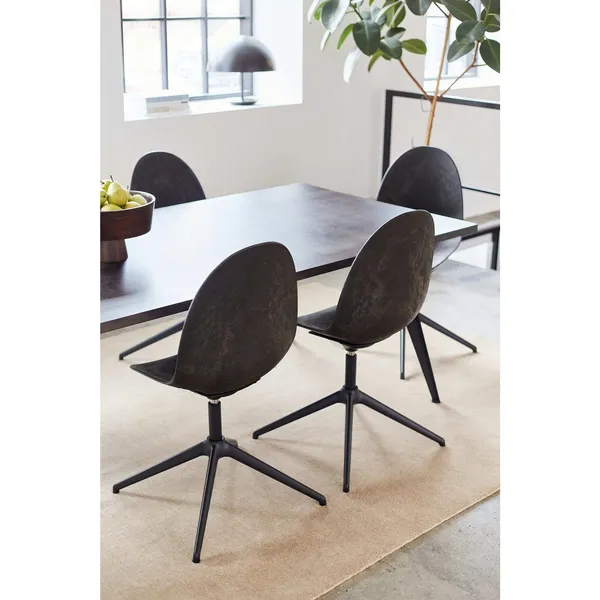 Eternity Swivel Dining Chair Black Base & Upholstered 198 Gray