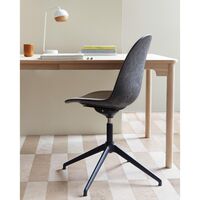 Sedia da Pranzo Girevole Eternity, Base Nero e Imbottitura 218 Beige
