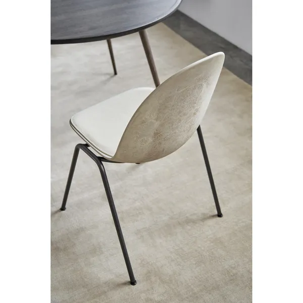 Sedia da Pranzo Girevole Eternity, Base Nero e Imbottitura 218 Beige