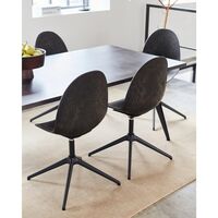 Eternity Swivel Dining Chair Wood Waste Grey/ Black