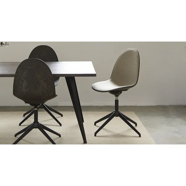 Eternity Swivel Dining Chair Wood Waste Grey/ Black