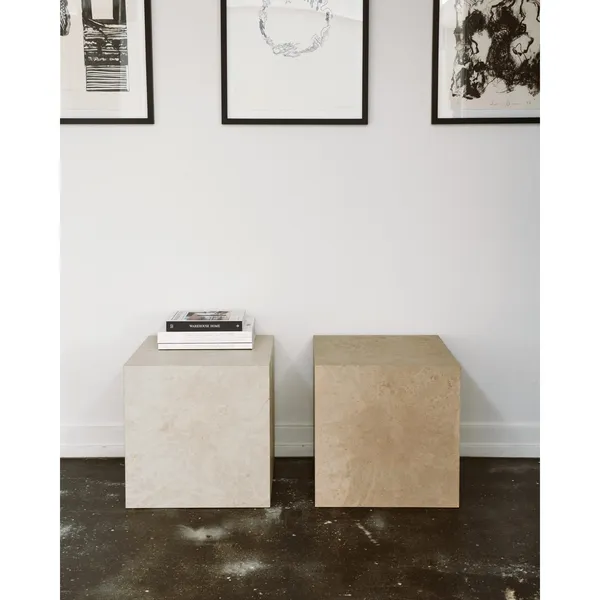 Cube Side Table Wood/ Gray